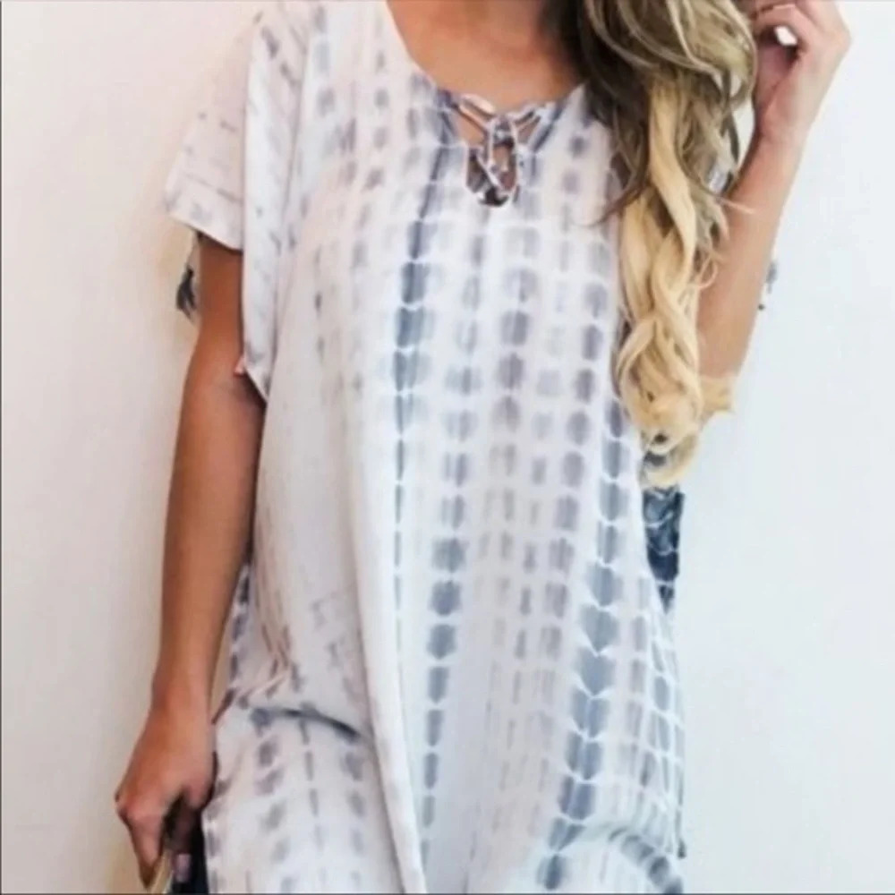 Tie Dye Boho Swim Pullover - Picture 2 of 13